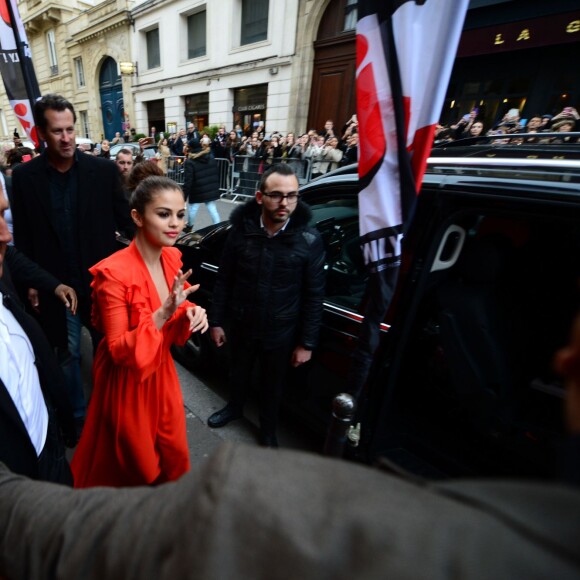 Selena Gomez à Paris jeudi 10 mars 2016.