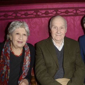 Juliette Carré, Michel Bouquet et Jean-Marie Besset - Cérémonie du Prix du Brigadier 2016 au Théâtre de la Comédie des Champs-Elysées à Paris. © Coadic Guirec / Bestimage