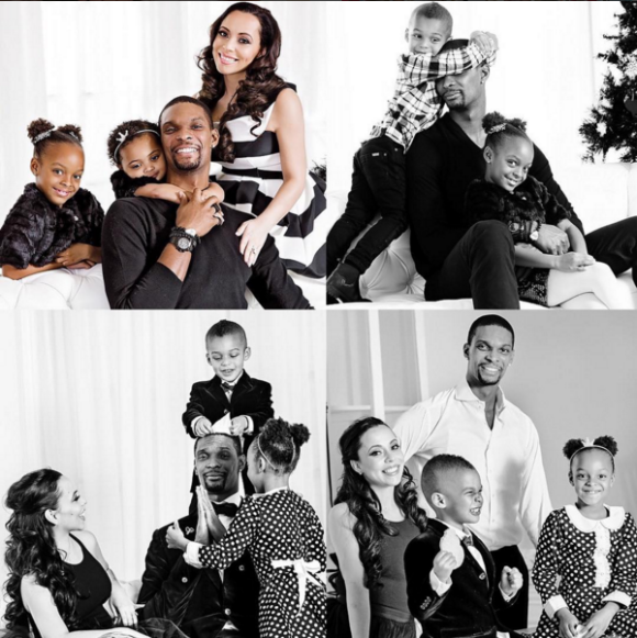 Chris Bosh et sa femme Adrienne (photo Instagram lors des fêtes de fin d'année 2015) sont devenus le 15 mars 2016 parents de jumeaux, Lennox et Phoenix, qui rejoignent leur grande demi-soeur Trinity (6 ans), leur frère Jackson et leur soeur Dylan Skye.
