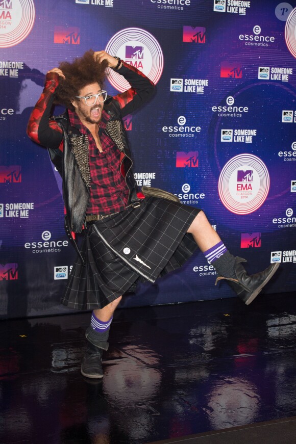 Redfoo arrive aux MTV Europe Music Awards 2014 à "The Hydro" le 9 Novembre 2014 à Glasgow, Ecosse.