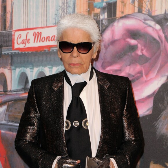 Karl Lagerfeld au 62e Bal de la Rose, sur le thème de Cuba, dans la Salle des Etoiles du Sporting de Monte-Carlo, le 19 mars 2016, au profit de la Fondation Princesse Grace présidée par la princesse Caroline de Hanovre. © Bruno Bebert / Bestimage