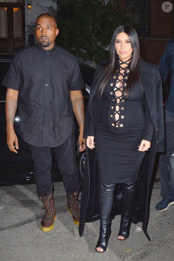 Kim Kardashian et son mari Kanye West, le 14/09/2015 - New York