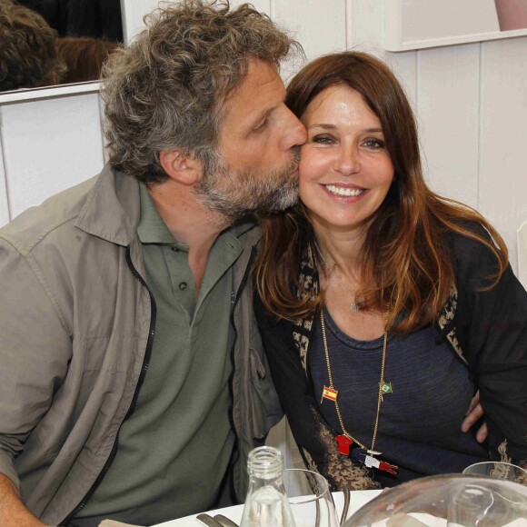 Stéphane Guillon et sa femme Muriel Cousin - 13e jour des internationaux de France de Roland Garros en 2012.
