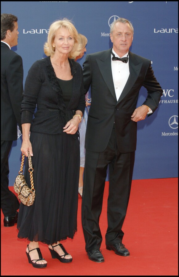 Johan Cruyff et sa femme aux Sports Awards à Barcelone le 2 avril 2007
