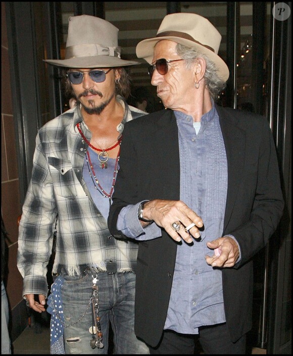Johnny Depp et Keith Richards à Londres en septembre 2010.