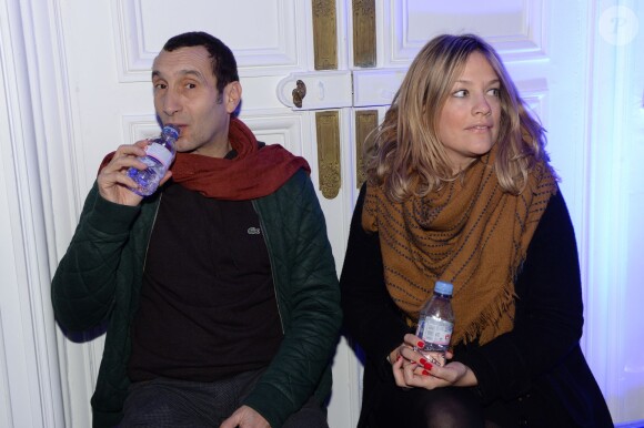 Exclusif - Zinedine Soualem et sa compagne Caroline Faindt - After-party du film "Mariage à la grecque 2" à la boîte de nuit L'Arc à Paris, le 24 mars 2016. © Rachid Bellak/Bestimage
