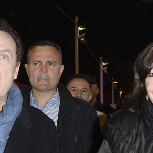 Julien Lepers et Anne Hidalgo - Soirée d'ouverture de la Foire du Trône à Paris, le 25 mars 2016.  © Coadic Guirec/Bestimage