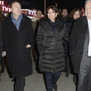 Chrystelle Canals, Julien Lepers, Anne Hidalgo et Marcel Campion - Soirée d'ouverture de la Foire du Trône à Paris, le 25 mars 2016.  © Coadic Guirec/Bestimage