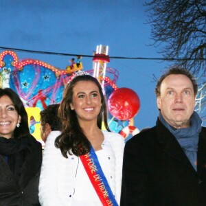 Marcel Campion, Anne Hidalgo, Julien Lepers et Chrystelle Canals - Soirée d'ouverture de la Foire du Trône à Paris, le 25 mars 2016.  © Coadic Guirec/Bestimage