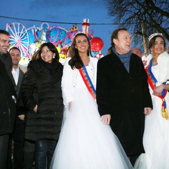 Marcel Campion, Anne Hidalgo, Julien Lepers et Chrystelle Canals - Soirée d'ouverture de la Foire du Trône à Paris, le 25 mars 2016.  © Coadic Guirec/Bestimage