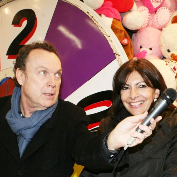 Julien Lepers, Anne Hidalgo, Marcel Campion - Soirée d'ouverture de la Foire du Trône à Paris, le 25 mars 2016.  © Coadic Guirec/Bestimage