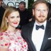 Drew Barrymore enceinte et son mari Will Kopelman - 71eme ceremonie des Golden Globe Awards a Beverly Hills, le 12 janvier 2014