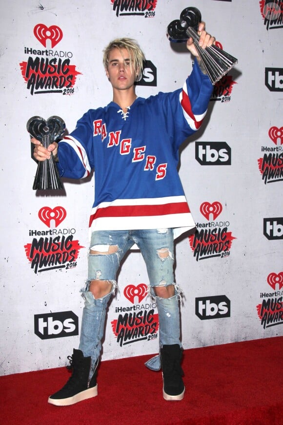 Justin Bieber à la soirée des iHeartRadio Music Awards à Inglewood, le 3 avril 2016.
