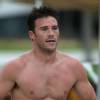 Scott Eastwood torse nu lors du South Beach Triathlon à Miami le 3 avril 2016. © CPA / Bestimage