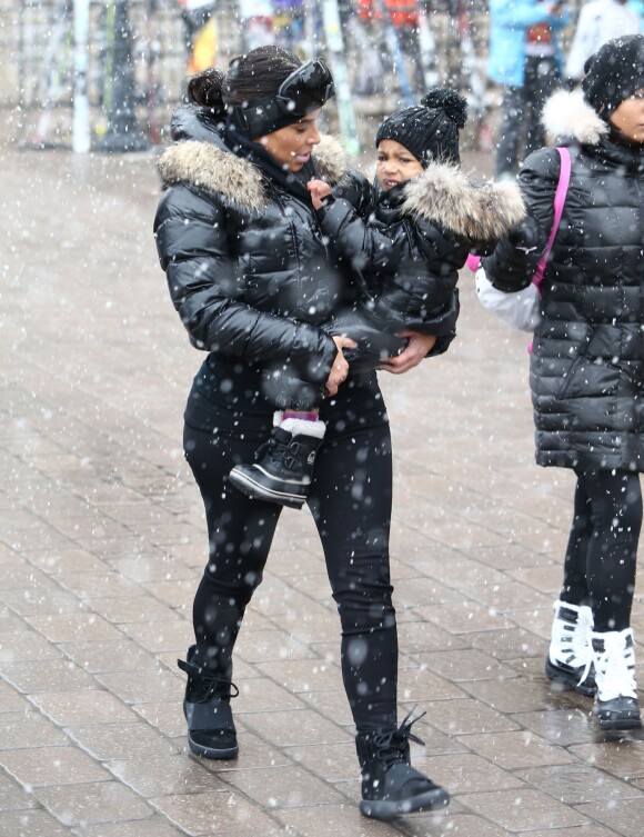 Kim Kardashian, North West - La famille Kardashian passe des vacances dans la station de ski de Vail dans le Colorado, le 5 avril 2016