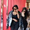 Kourtney Kardashian, Kim Kardashian, Kanye West , North West et Reign Disick  aux abords du musée LACMA à Los Angeles le 2 Avril 2016.