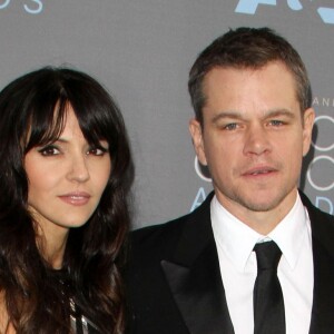 Matt Damon et sa femme Luciana Barroso - Célébrités lors du 21ème gala annuel des "Critics' choice Awards" à Santa Monica le 17 janvier 2016.