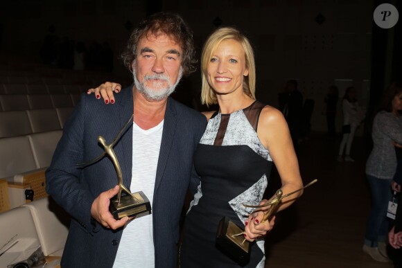 Olivier Marchal, Alexandra Lamy - Cérémonie de clôture du 17e festival de fiction TV de La Rochelle à l'Espace Encan à La Rochelle le 12 septembre 2015