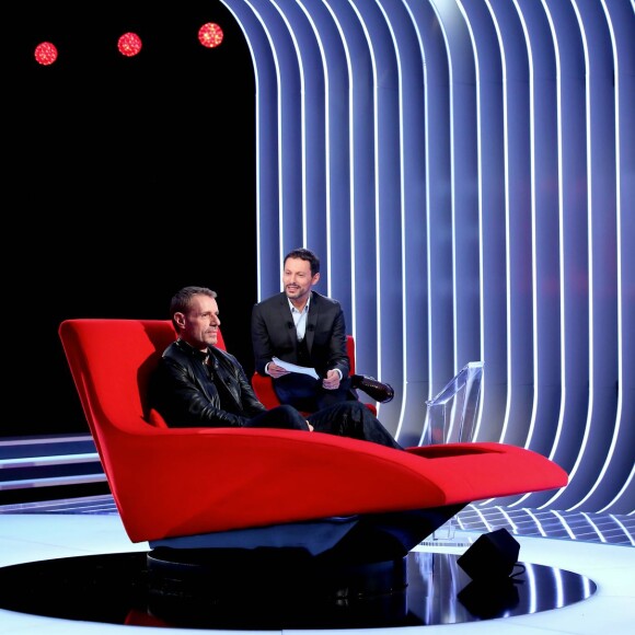Exclusif - Lambert Wilson participe à l'enregistrement de l'émission Le Divan présentée par Marc-Olivier Fogiel, le 25 mars 2016 (diffusion le mardi 12 mars à 23h10 sur France 3). © Dominique Jacovides