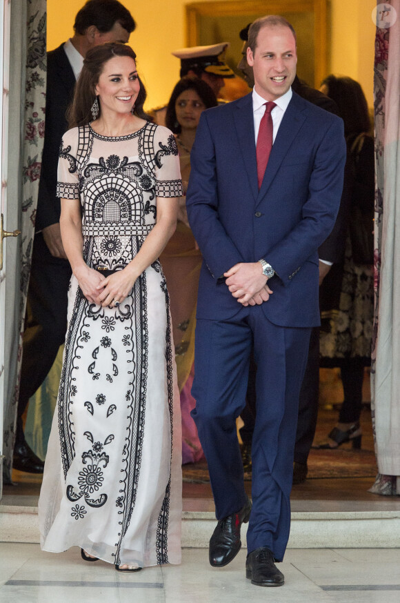 Kate Middleton en Alice Temperley le 11 avril 2016 à New Delhi lors d'une réception chez le haut commissaire britannique.