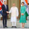 Kate Middleton était sensationnelle en Alice Temperley au côté du prince William pour leur rencontre avec le Premier ministre de l'Inde, Narendra Modi, le 12 avril 2016 à New Delhi, au troisième jour de leur tournée officielle et avant leur départ pour la parc national Kaziranga.