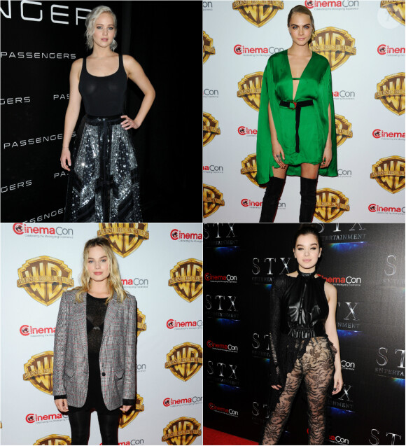 Jennifer Lawrence, Cara Delevingne, Margot Robbie, Hailee Steinfeld... défilé de bombes au CinemaCon 2016 à Las Vegas.