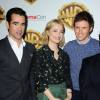 Colin Farrell, Alison Sudol et Eddie Redmayne lors de la présentation Warner Bros The Big Picture au CinemaCon à Las Vegas, le 12 avril 2016.