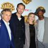 Christoph Waltz, Alexander Skarsgard, Margot Robbie et Samuel L. Jackson lors de la présentation Warner Bros The Big Picture au CinemaCon à Las Vegas, le 12 avril 2016.
