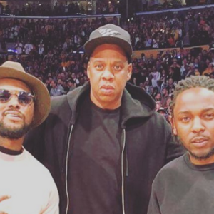 Photo de ScHoolboy Q, Jay Z et Kendrick Lamar publiée le 13 avril 2016.