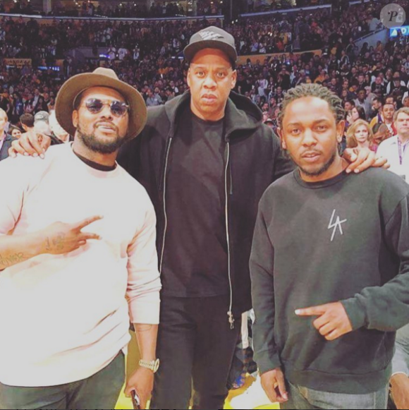 Photo de ScHoolboy Q, Jay Z et Kendrick Lamar publiée le 13 avril 2016.