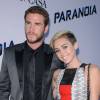 Liam Hemsworth et Miley Cyrus à l'avant-première du film "Paranoia" le 8 août 2013 à Los Angeles