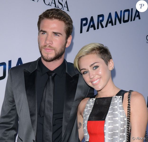 Liam Hemsworth et Miley Cyrus à l'avant-première du film "Paranoia" le 8 août 2013 à Los Angeles