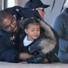 Exclusif - Kanye West et sa fille North en vacances dans la station de sports d'hiver Vail dans le Colorado, le 7 avril 2016. Ils tournent leur émission de télé-réalité "Keeping Up With the Kardashians".