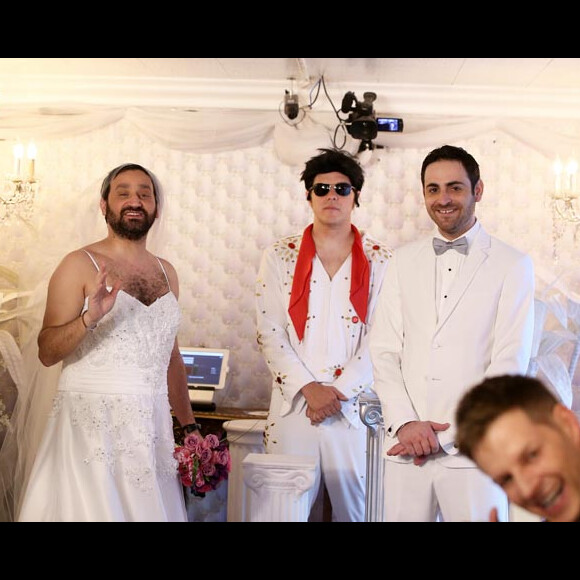 Exclusif : Mariage de Cyril Hanouna avec Camille Combal dans la Little White Wedding Chapel de Las Vegas le 2 avril 2016.