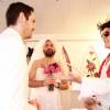Exclusif -  Mariage de Cyril Hanouna avec Camille Combal dans la Little White Wedding Chapel de Las Vegas le 2 avril 2016.