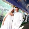 Exclusif - Mariage de Cyril Hanouna avec son Camille Combal dans la Little White Wedding Chapel de Las Vegas le 2 avril 2016.