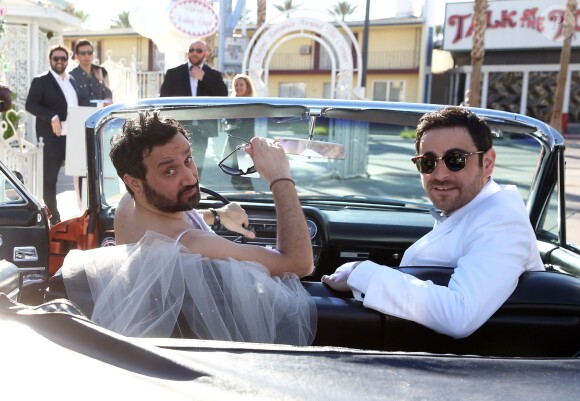 Exclusif -  Mariage de Cyril Hanouna avec Camille Combal dans la Little White Wedding Chapel de Las Vegas le 2 avril 2016.