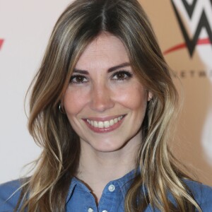 Alexandra Rosenfeld, dans les coulisses du combat de catch WWE LIVE Revenge à l'AccorHotels Arena à Paris, le 22 avril 2016.