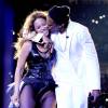 Beyoncé et Jay Z en concert pendant leur "On The Run Tour". East Rutherford, New Jersey, juillet 2014.