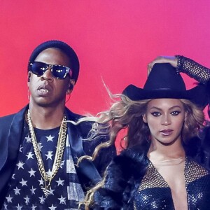Beyoncé et Jay Z en concert de leur On The Run Tour à Houston. Juillet 2014.