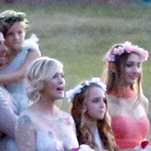 Exclusif - Fiona, Lola et Luca Facinelli au Mariage de Jennie Garth et David Abrams dans son ranch à Santa Ynez. Le 11 juillet 2015