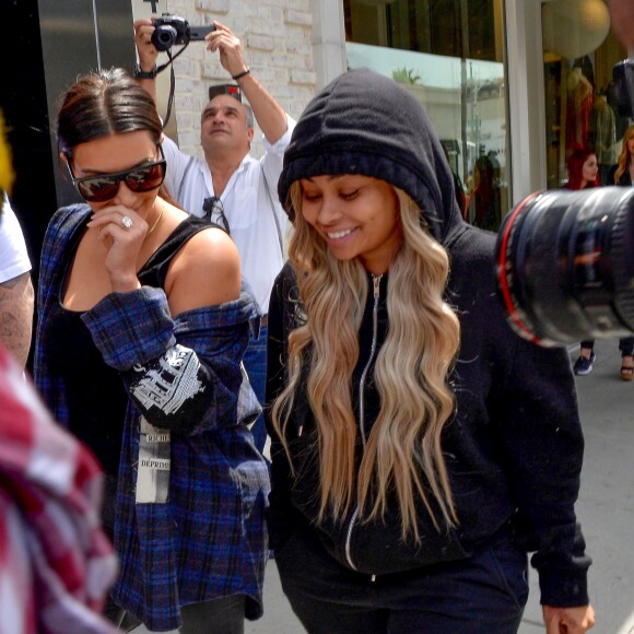 Kim et Rob Kardashian sont allés bruncher avec Blac Chyna chez Nate'n Al's à Beverly Hills, Los Angeles, le 26 avril 2016