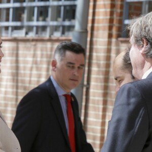 La reine Letizia d'Espagne présidait la cérémonie d'annonce du lauréat du Prix Fondation Princesse de Gérone 2016 dans la catégorie Entité, le 26 avril 2016 à Madrid.