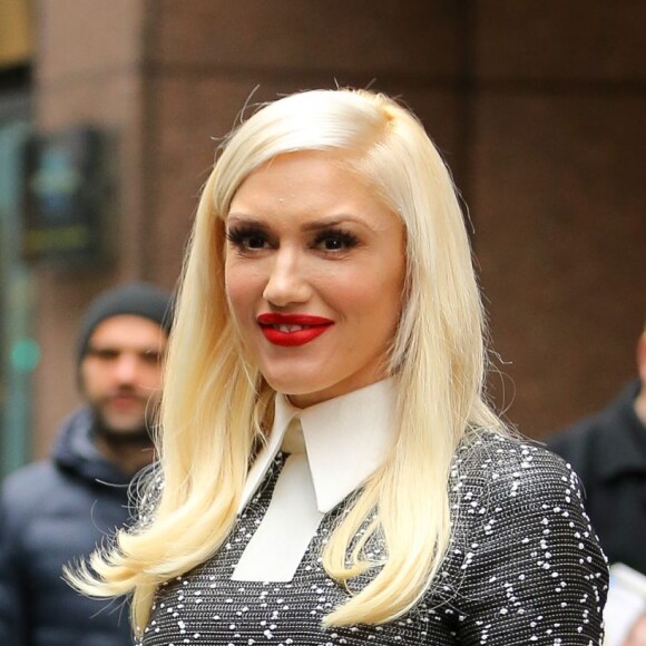 Gwen Stefani quitte l'émission "Good Morning America" à New York le 1er avril 2016
