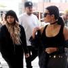 Kim Kardashian avec son frère Rob et sa fiancée Blac Chyna à Beverly Hills, le 26 avril 2016
