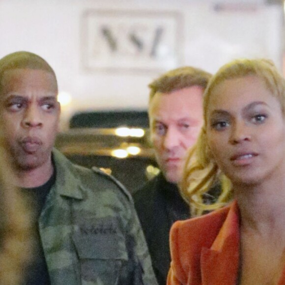 Exclusif - Beyoncé Knowles et son mari Jay Z arrivent à la comédie musicale "Hamilton" à New York le 21 octobre 2015 © CPA/ Bestimage