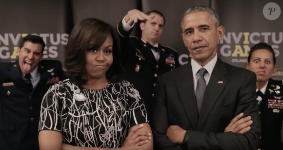 Barack et Michelle Obama ont provoqué le prince Harry en vidéo, le 29 avril 2016, au sujet des 2e Invictus Games, qui auront lieu du 8 au 12 mai à Orlando. La réponse ne s'est pas fait attendre...