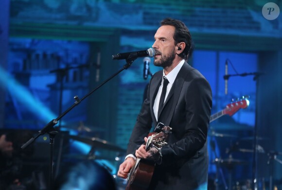 Exclusif - Gérald de Palmas, lors de l'enregistrement de l'émission Du côté de chez Dave à Paris (tournage le 16 février 2016 pour diffusion le dimanche 1er mai 2016 sur France 3).