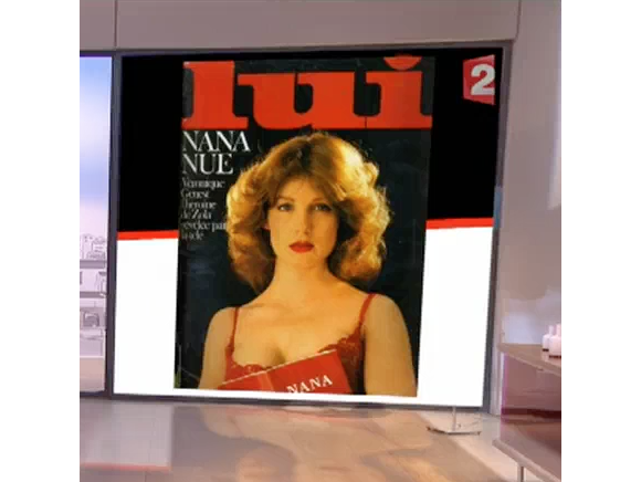 Véronique Genest dans "Thé ou Café", sur France 2, le dimanche 1er mai. La comédienne sur sa couverture pour le magazine LUI.