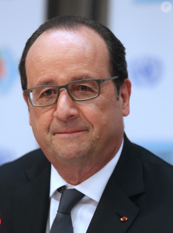 François Hollande - Conférence de presse sur le Paris Climate Agreement aux Nations-Unies à New York le 22 avril 2016. © Morgan Dessalles / Bestimage